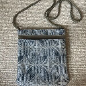 Metallic Blue and Gray Patterned Women's Bag